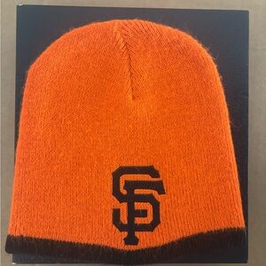 SF Giants Orange Knit Beanie with Black Logo
